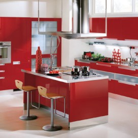 Red-Kitchen-cabinets-and-island